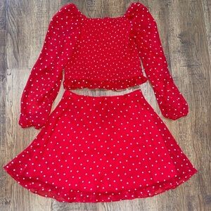 Art Class Red Puff Sleeve Sundress
